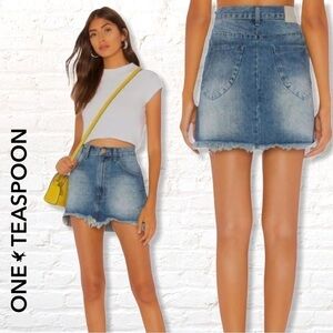 One teaspoon Vanguard Mid Ride Mini Denim Skirt Size 28 New
